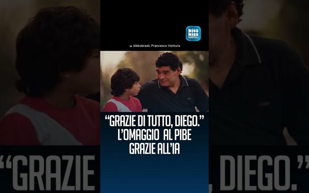 ‘Grazie DIEGO’, l’omaggio da BRIVIDI a MARADONA dell’AI